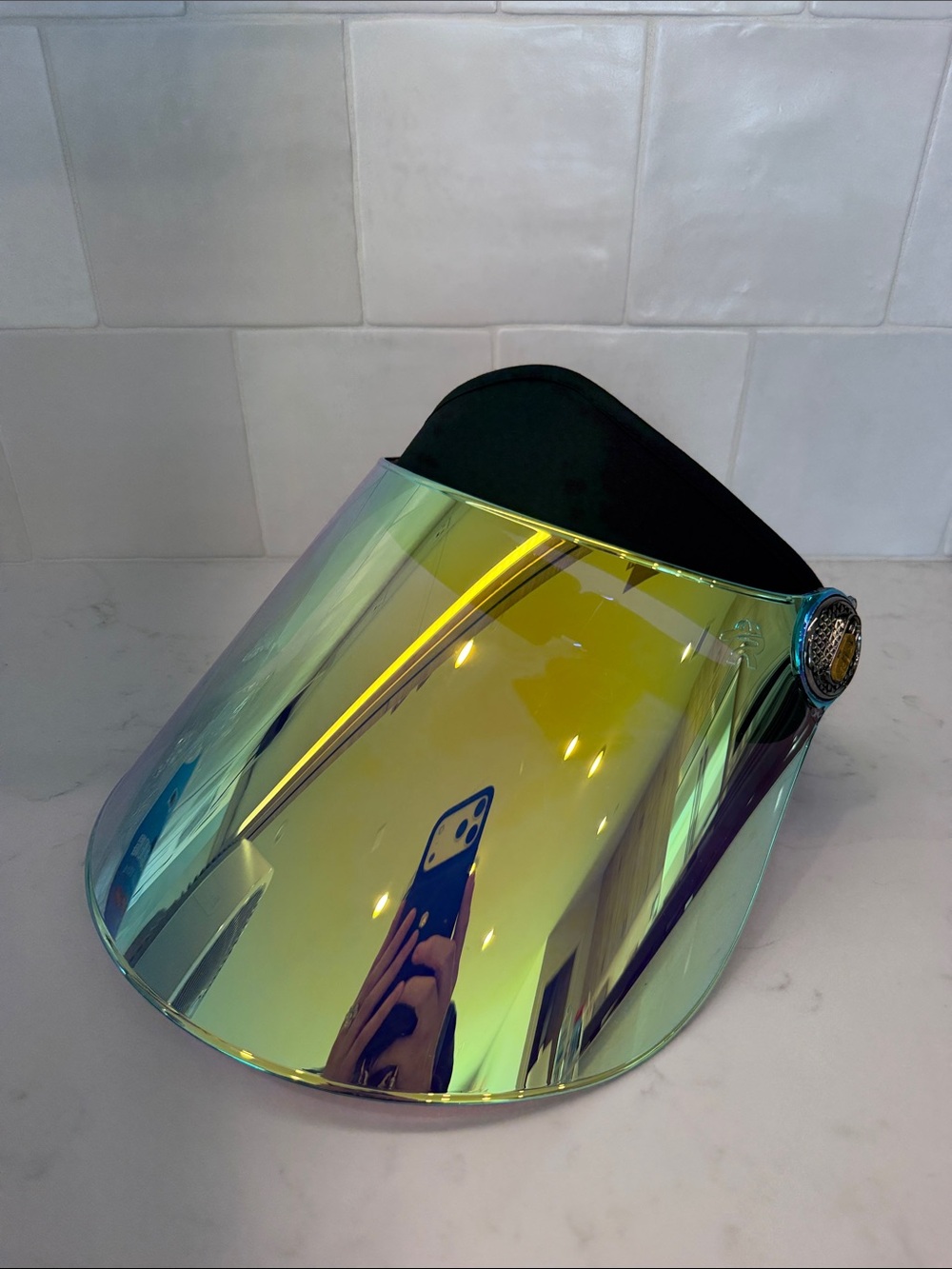 NWT Rare UV Blocking Iridescent Sun Visor - Lightweight Reflective